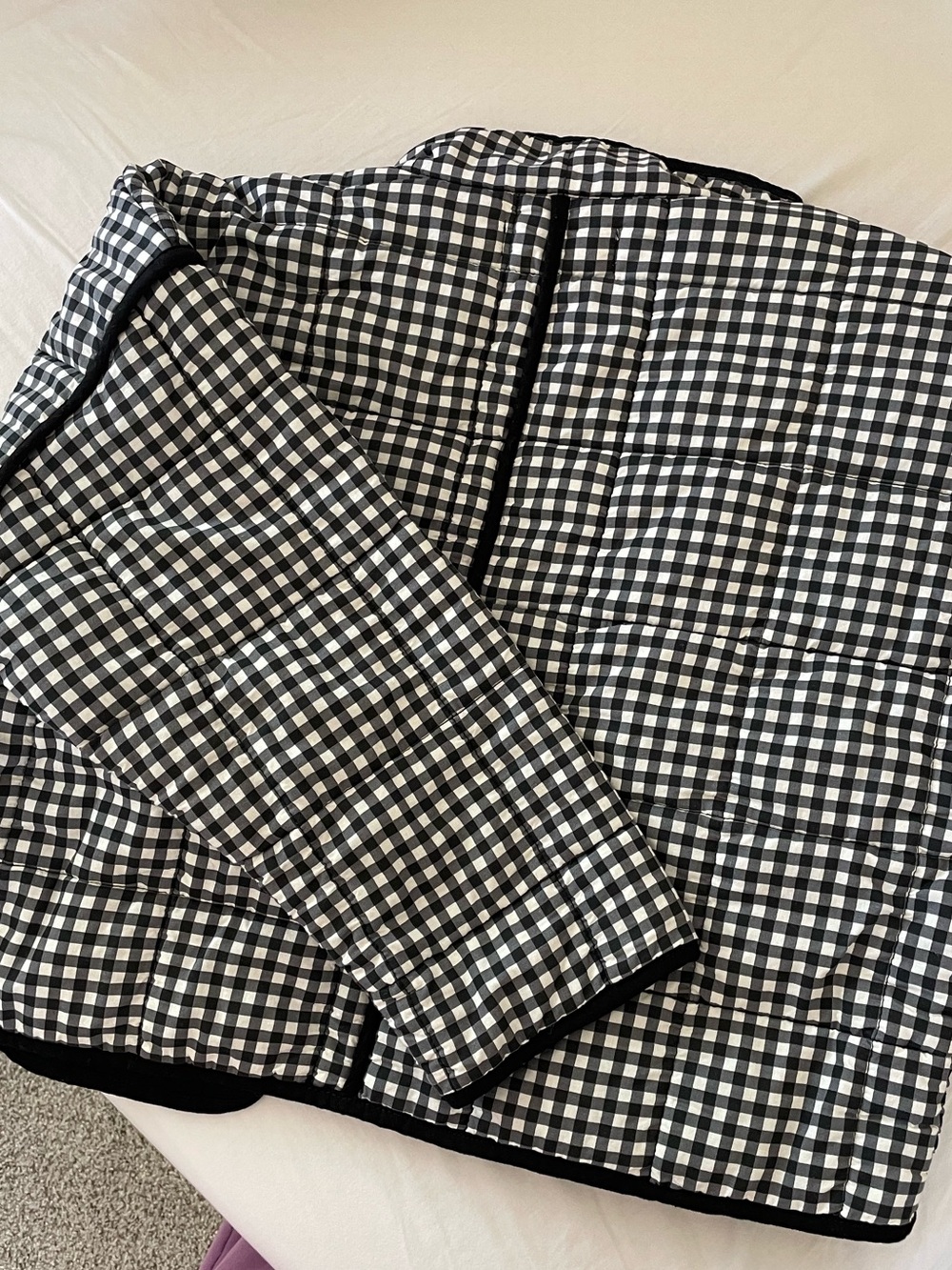 Free People Chloe quilted jacket in charcoal raven combo checkered - Picture 6 of 6